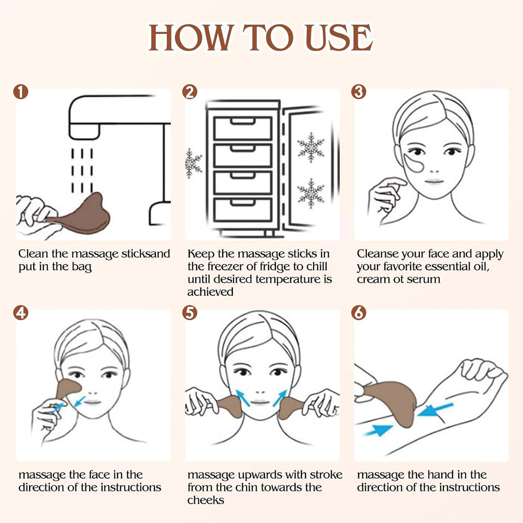 Cryo Sticks Facial Massage Tool Cooling Gua Sha Roller for Women Face Skin Care Routine