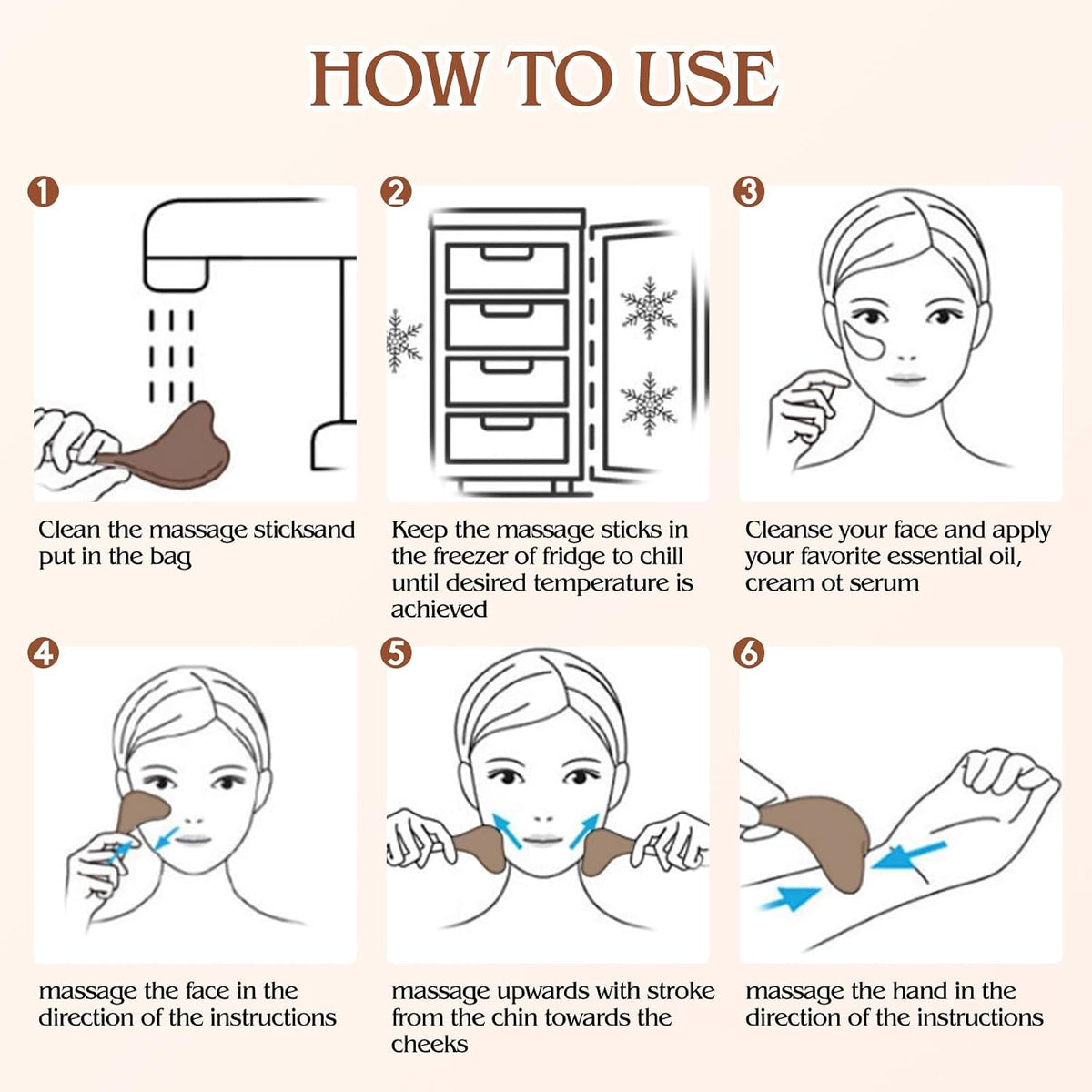 Cryo Sticks Facial Massage Tool Cooling Gua Sha Roller for Women Face Skin Care Routine