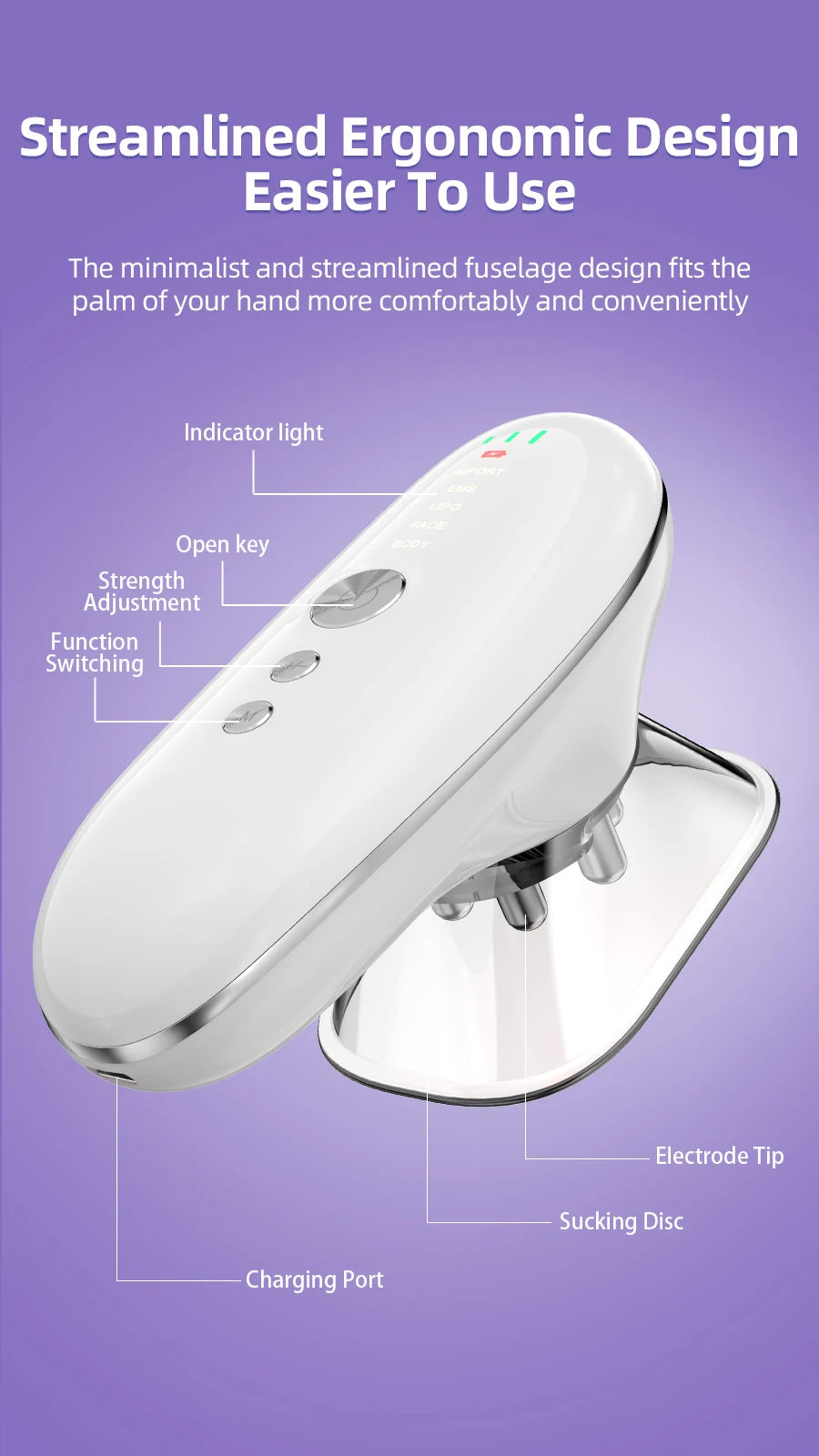 Body Sculpting Machine Cellulite Remover Skin Tightener for Home Use and Travel