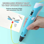 3D Printing Pen with LED Display Adjustable Temperature for Kids Creative Art and DIY Drawing