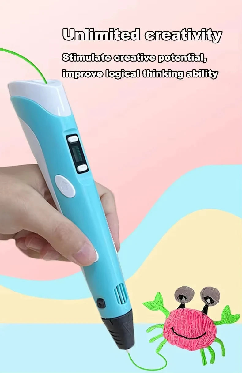 3D Printing Pen with LED Display Adjustable Temperature for Kids Creative Art and DIY Drawing - 15
