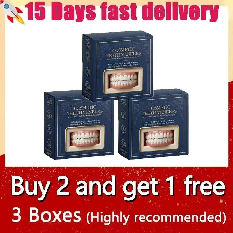 Full Mouth Denture Set Soft Silicone Reline False Teeth for Adults at Home Daily Comfort Use - 16