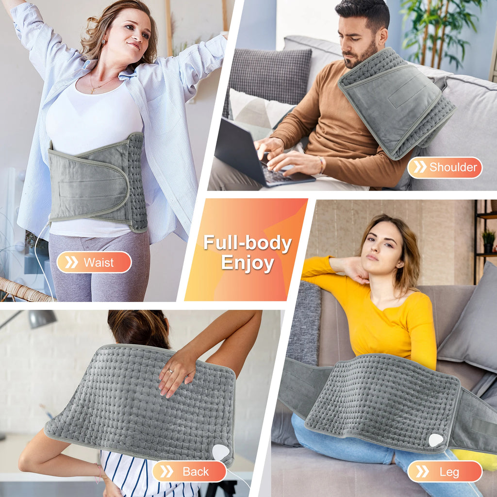 Electric Heating Waist Belt Adjustable Thermal Pad for Back Pain Relief at Home Office