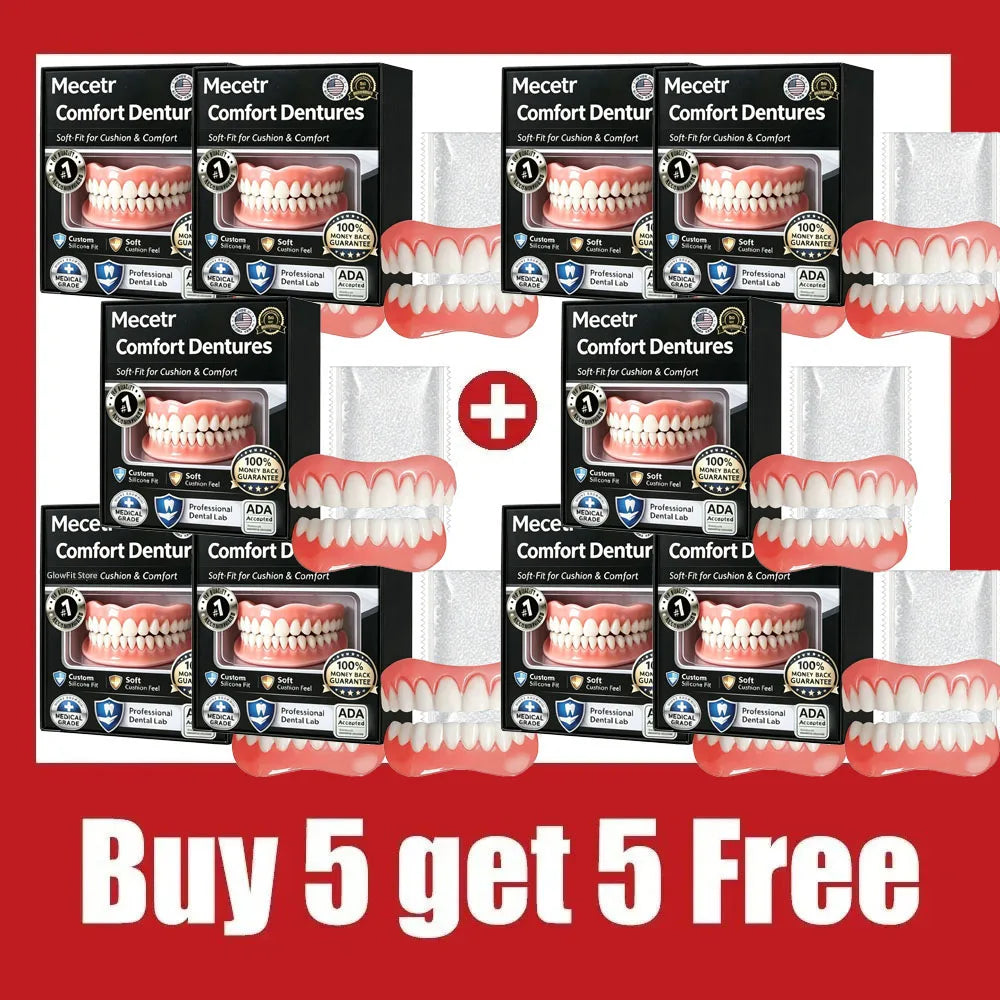Adjustable Full Mouth Dentures Natural Silicone Fake Teeth for Adults and Elderly
