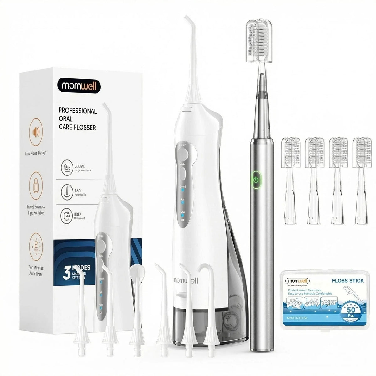 Portable Oral Irrigator and Electric Toothbrush Set Deep Cleaning for Home and Travel Use