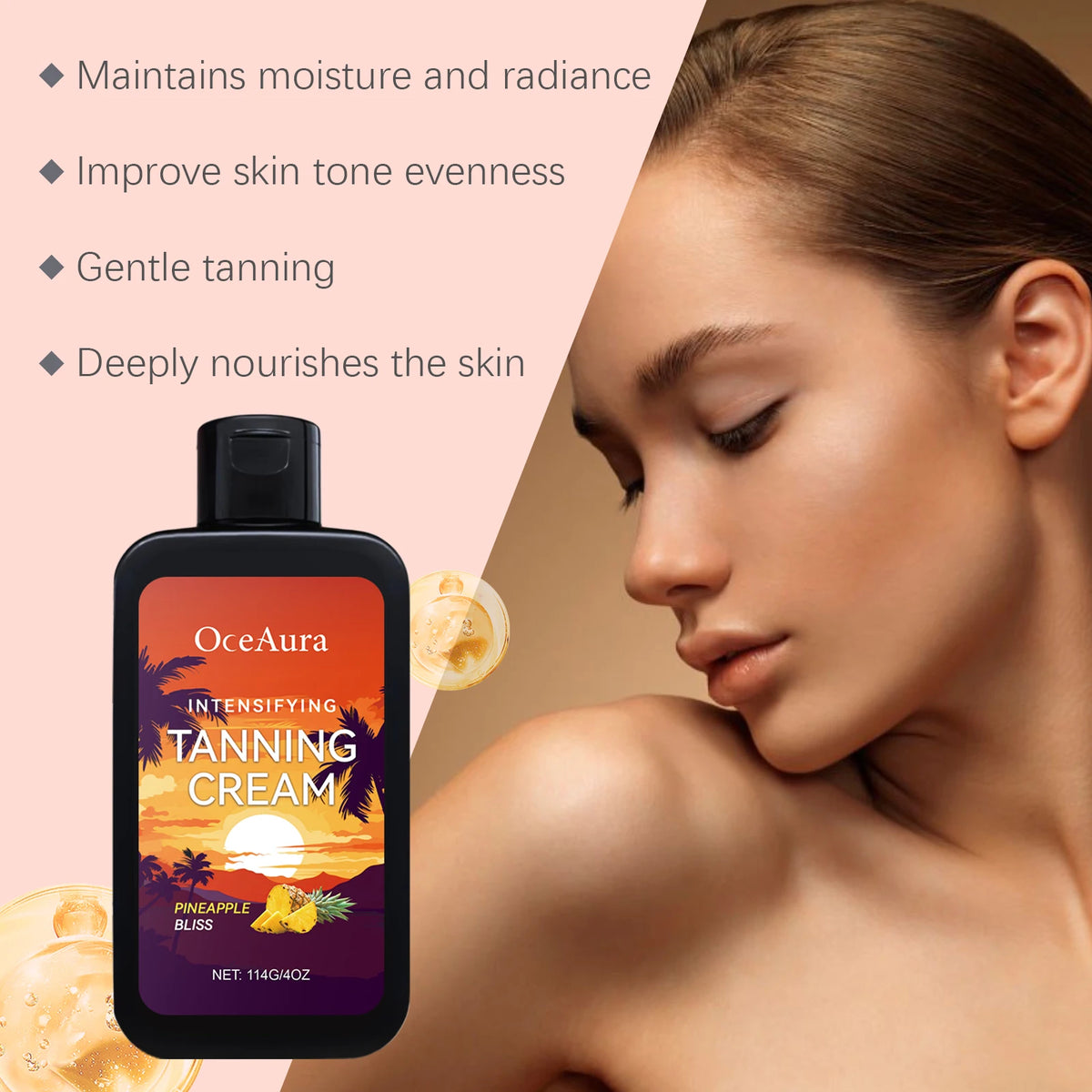 Body Tanning Cream Sunbed Accelerator for Deep Hydration and Radiant Skin Tone All Summer Long