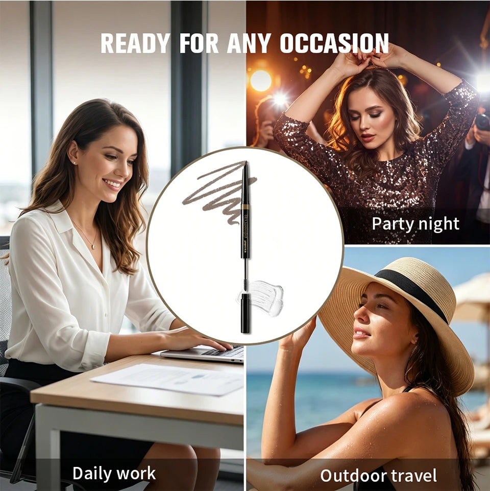 Waterproof Brow Pencil and Gel Smudge Proof Eyebrow Makeup for Women Daily Beauty Routine
