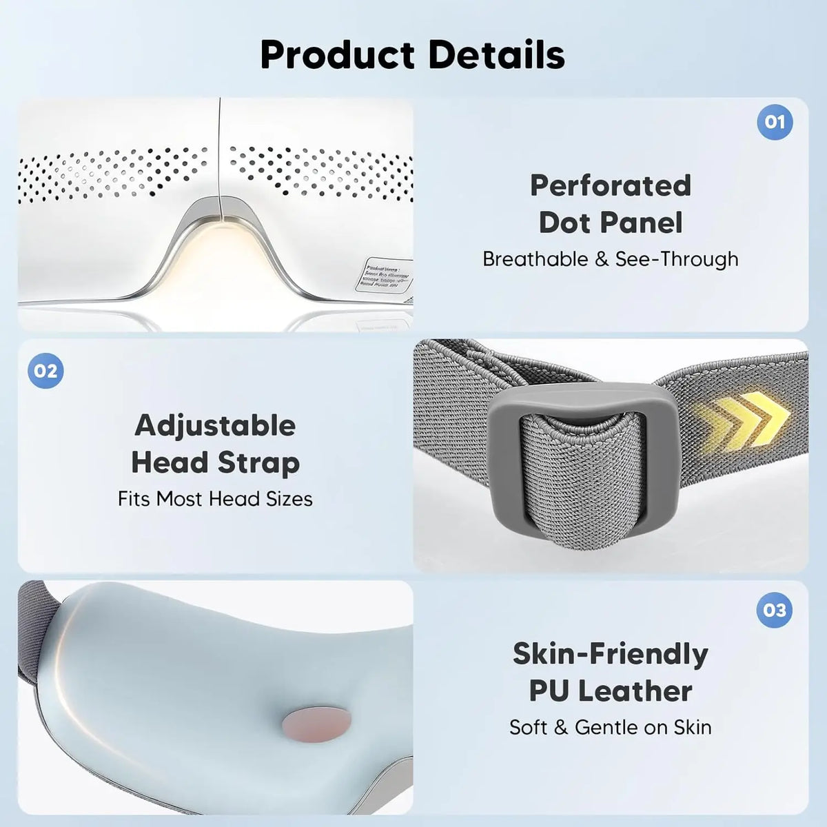 Airbag Eye Massager Heated Vibration Mask for Relief and Relaxation at Home and Travel