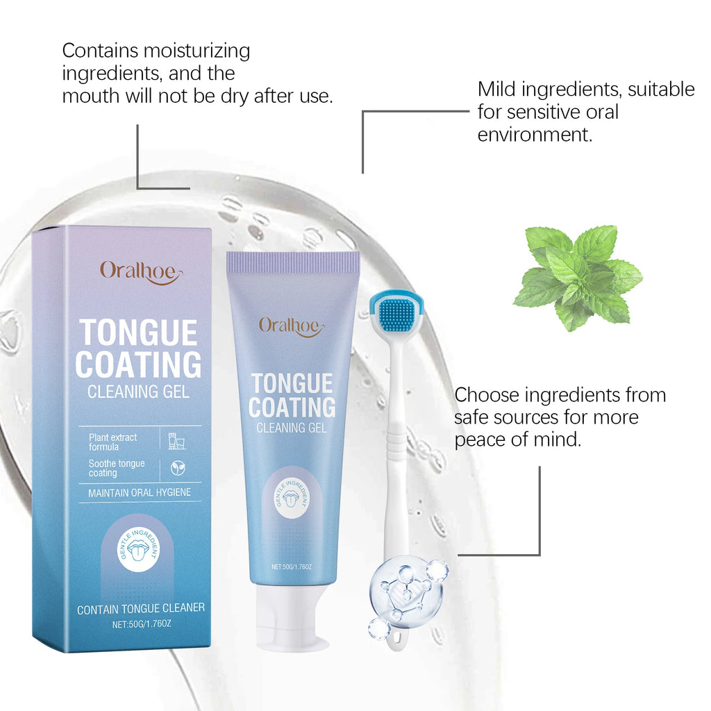 Tongue Cleaner Kit Remove Tongue Coating and Bad Breath for Daily Oral Hygiene Care