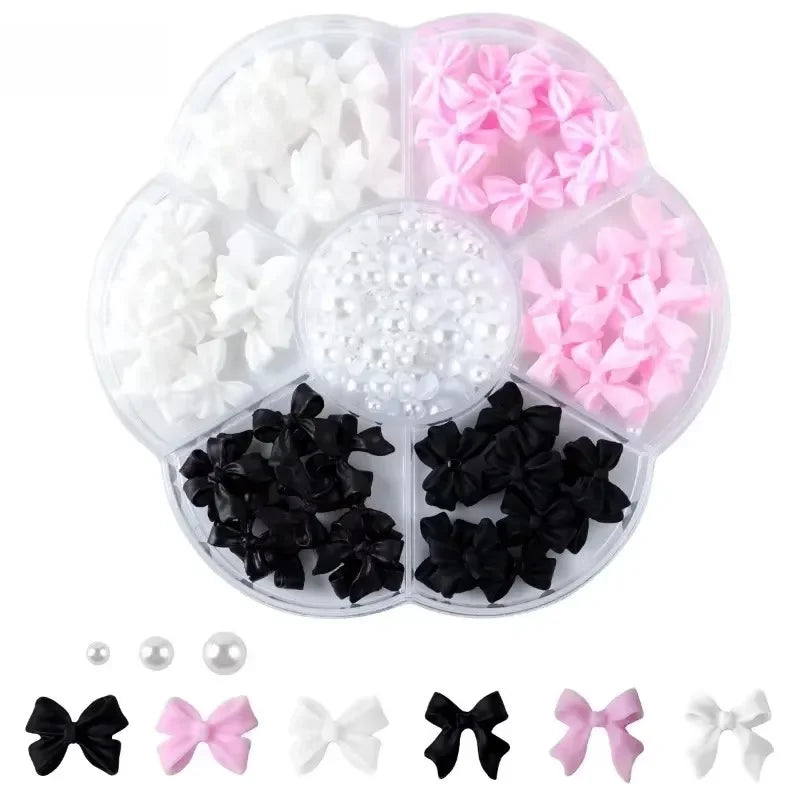 Acrylic Nail Art Charms with Bowknot Flowers for Manicure Design at Home Professional Salon - 7