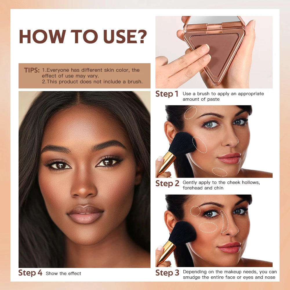 Matte Bronzer Powder Long Lasting Contour Makeup for Face Sculpting and Defined Finish