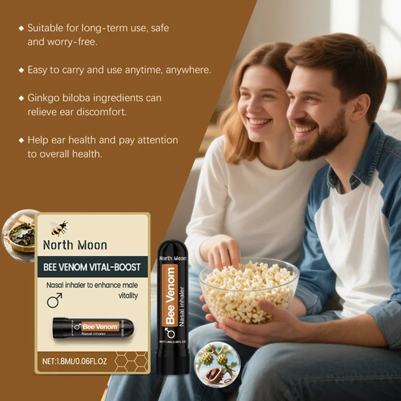 Bee Venom Nasal Inhaler Vitality Booster for Men Daily Support at Home or During Work Travel
