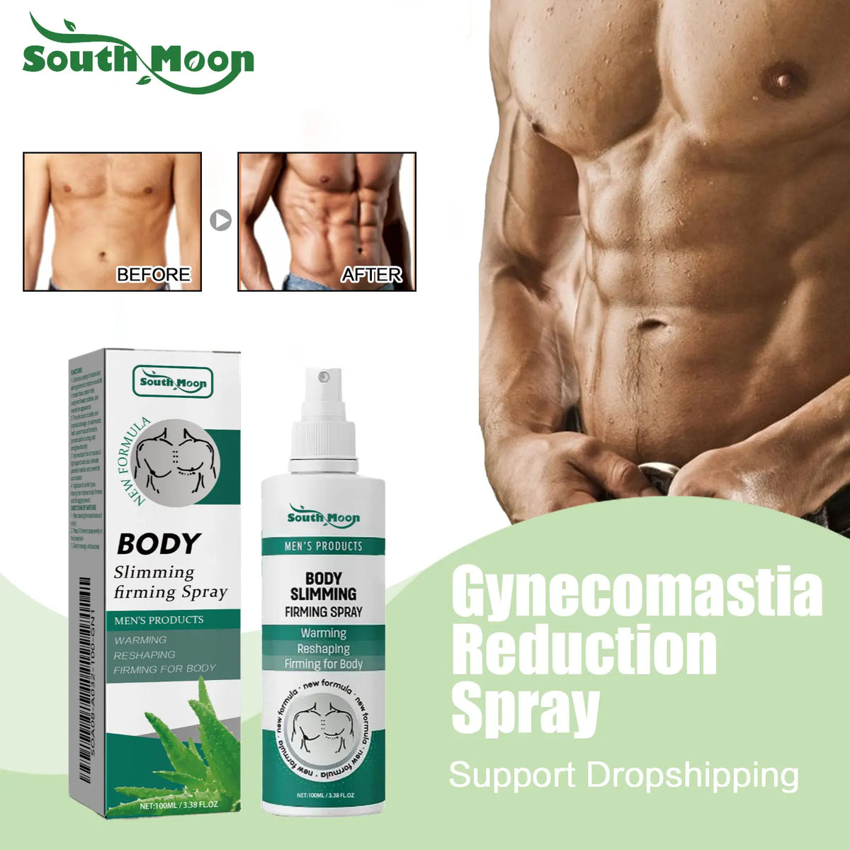 Gynecomastia Removal Spray Fat Reduction Muscle Shaping for Men at Home