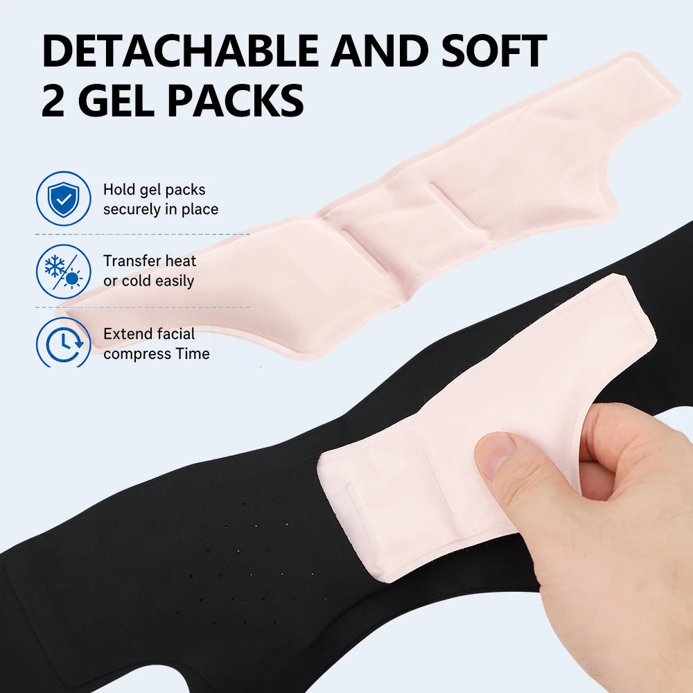 Face Ice Pack V Lifting Bandage Reusable Gel Compress for Home Skincare and Facial Recovery