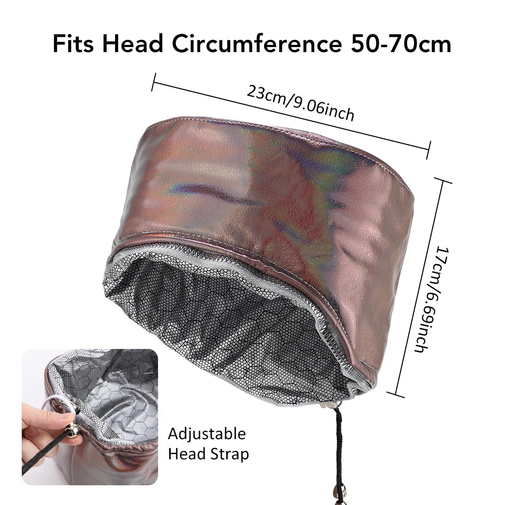 Hair Steamer Cap with Adjustable Temperature and Timer for Deep Conditioning at Home Treatment