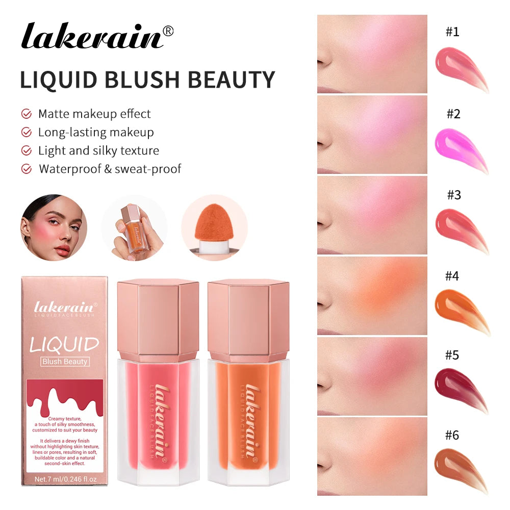 Liquid Blush Waterproof Creamy Texture Face Makeup for Natural Matte Finish Everyday Glow