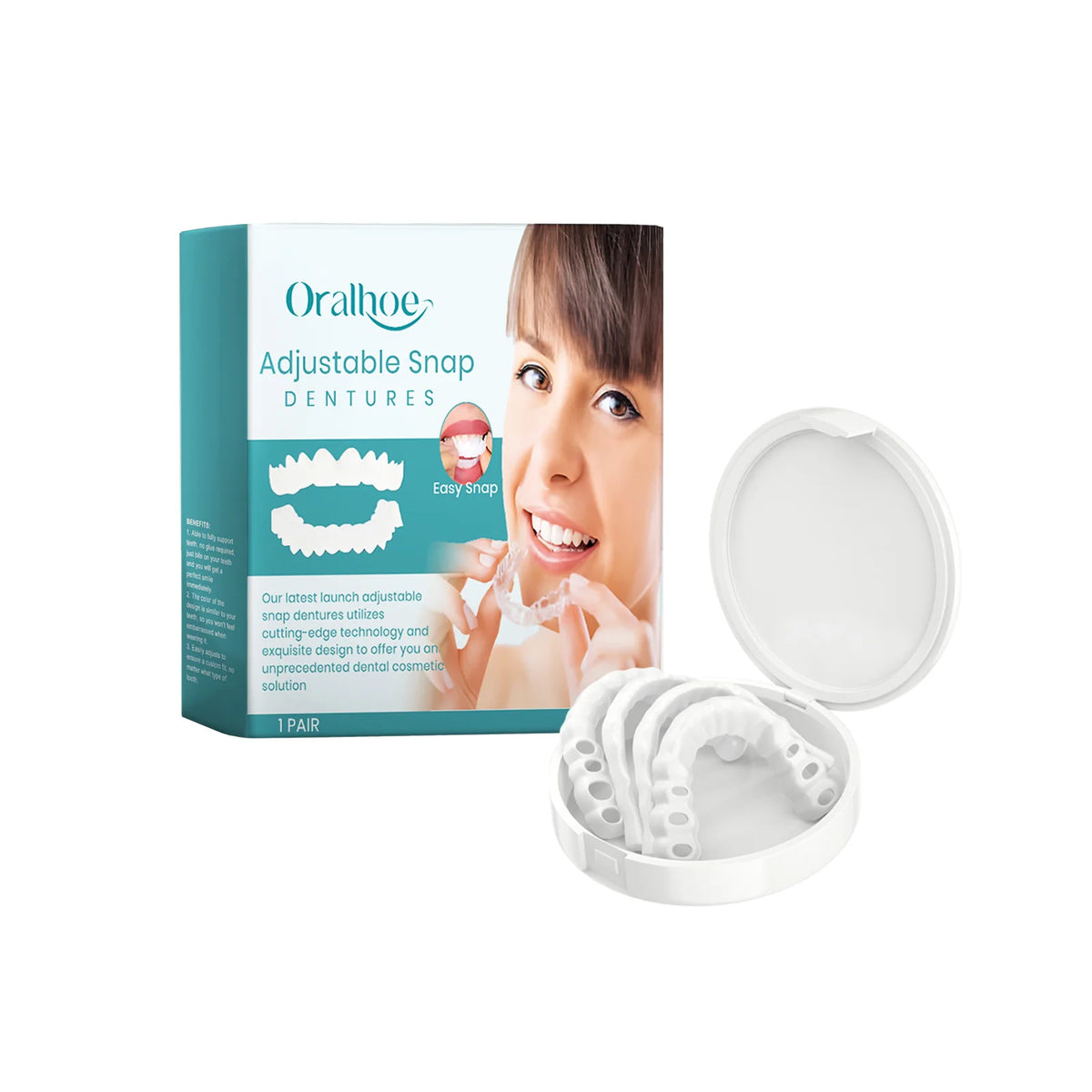 Adjustable Snap Dentures Missing Teeth Repair for Natural Smile and Secure Chewing Daily Comfort