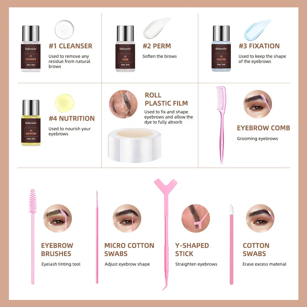 Brow Lamination Kit for Fluffy Eyebrow Shaping and Lifting at Home Salon Beauty