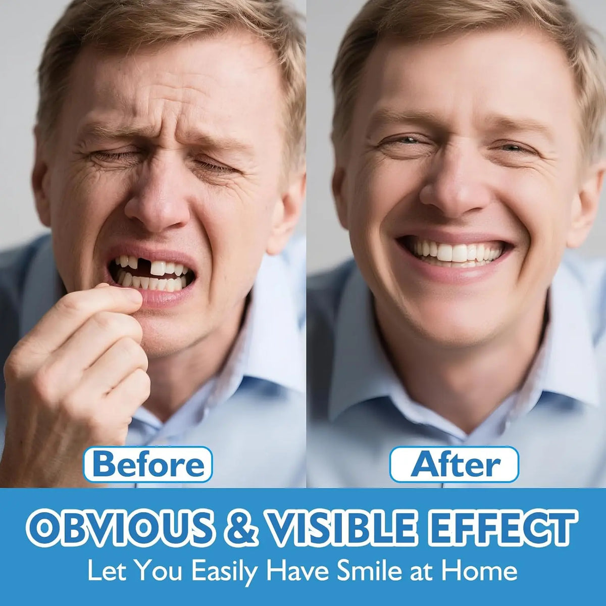 Natural Dentures Silicone Fake Teeth Comfortable Braces for Men and Women for Daily Confidence