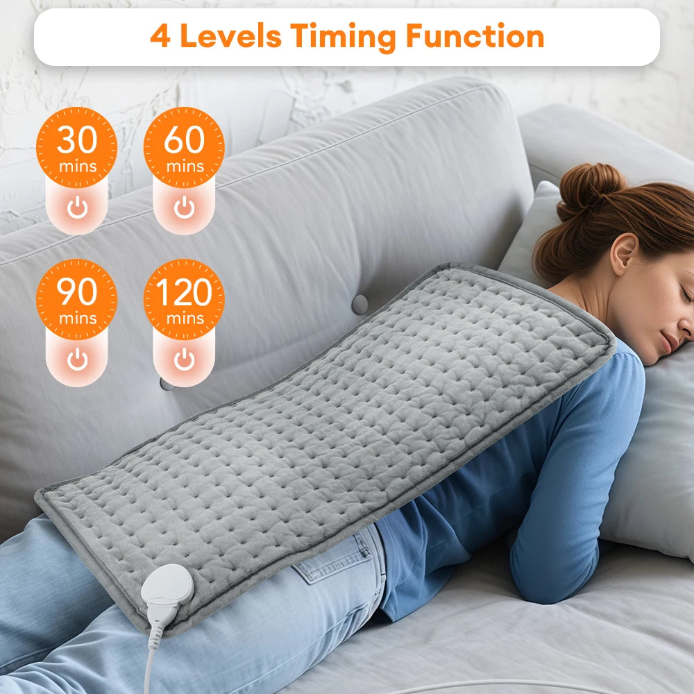 Electric Heating Pad 9 Heat Levels Digital Display for Back Pain Relief at Home Office