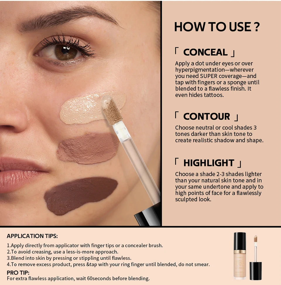 Multi Use Sculpting Concealer Waterproof Matte Coverage for Flawless Face Makeup Daily Routine