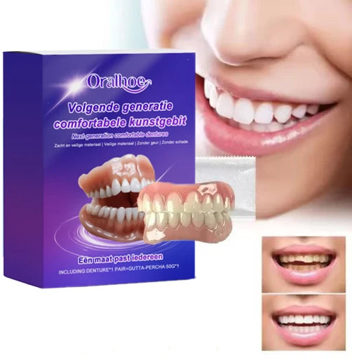 Silicone Snap On Dentures Realistic Teeth Replacement for Natural Smile During Social Events
