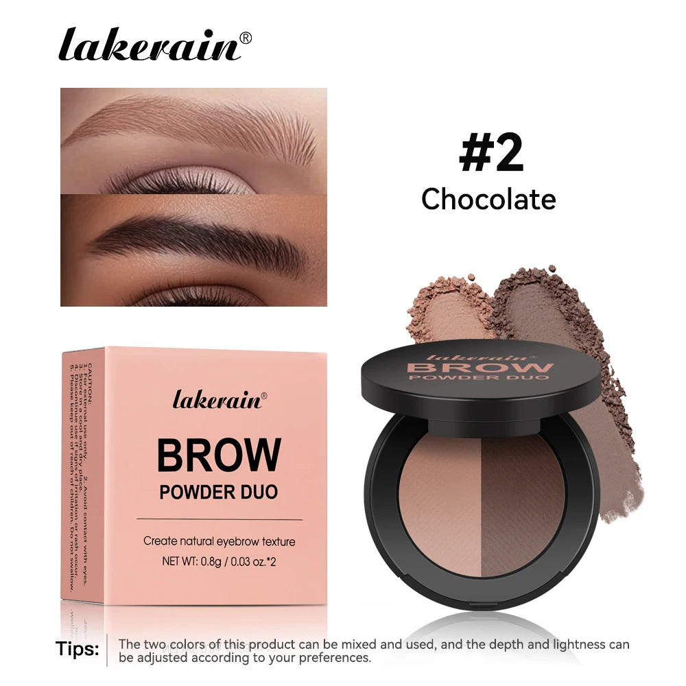 Brow Powder Duo Waterproof Contour Palette for Natural Eyebrow Definition and Face Makeup