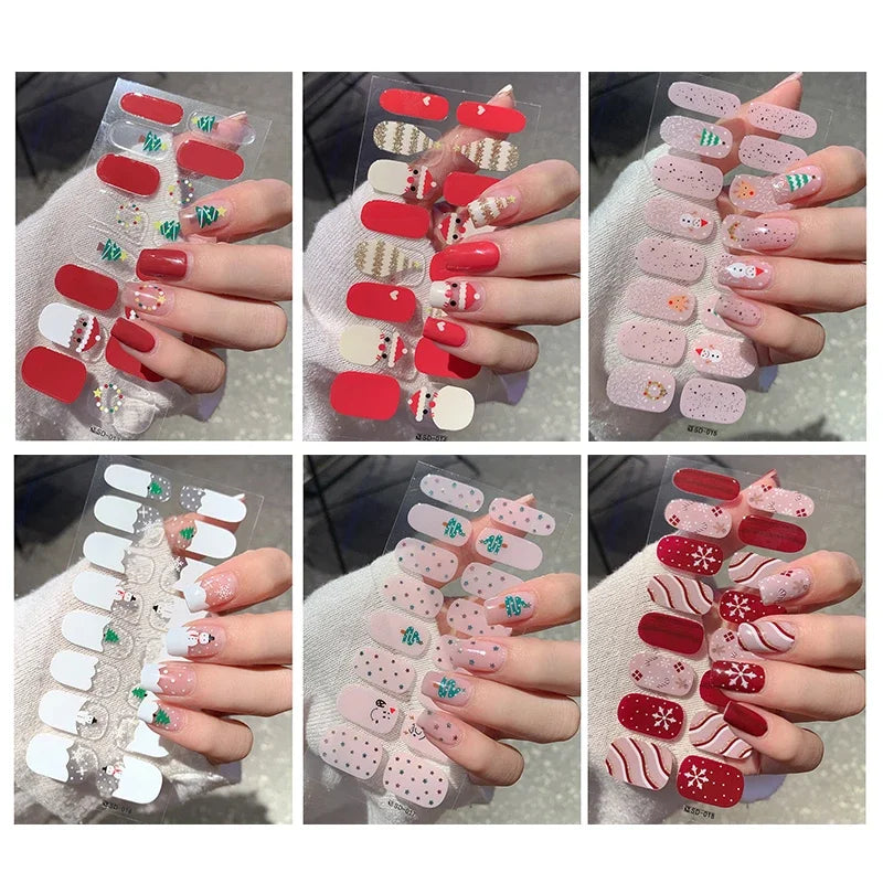 Christmas Nail Art Stickers Holiday Snowflake Decals for Women during Winter