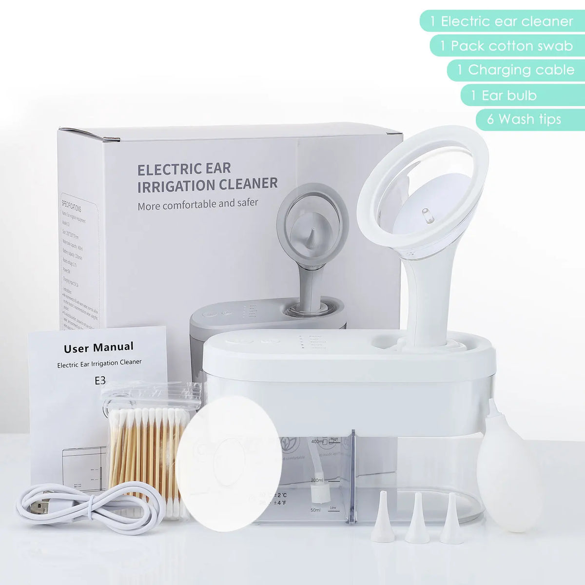 Electric Ear Wax Removal Kit Professional Irrigation System for Adults and Kids at Home