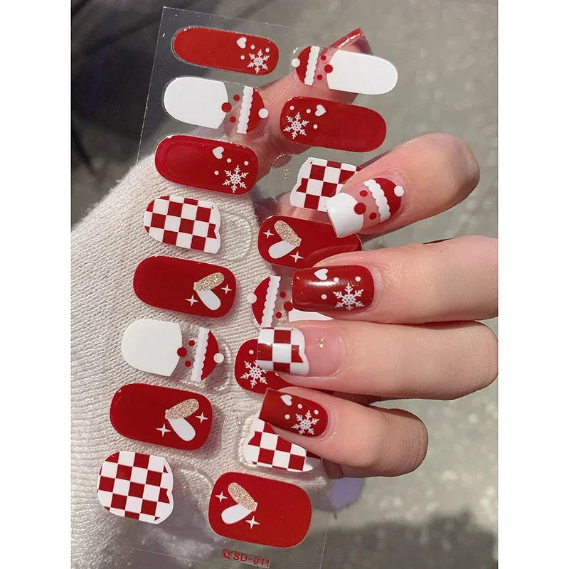 Christmas Nail Art Stickers Holiday Snowflake Decals for Women during Winter