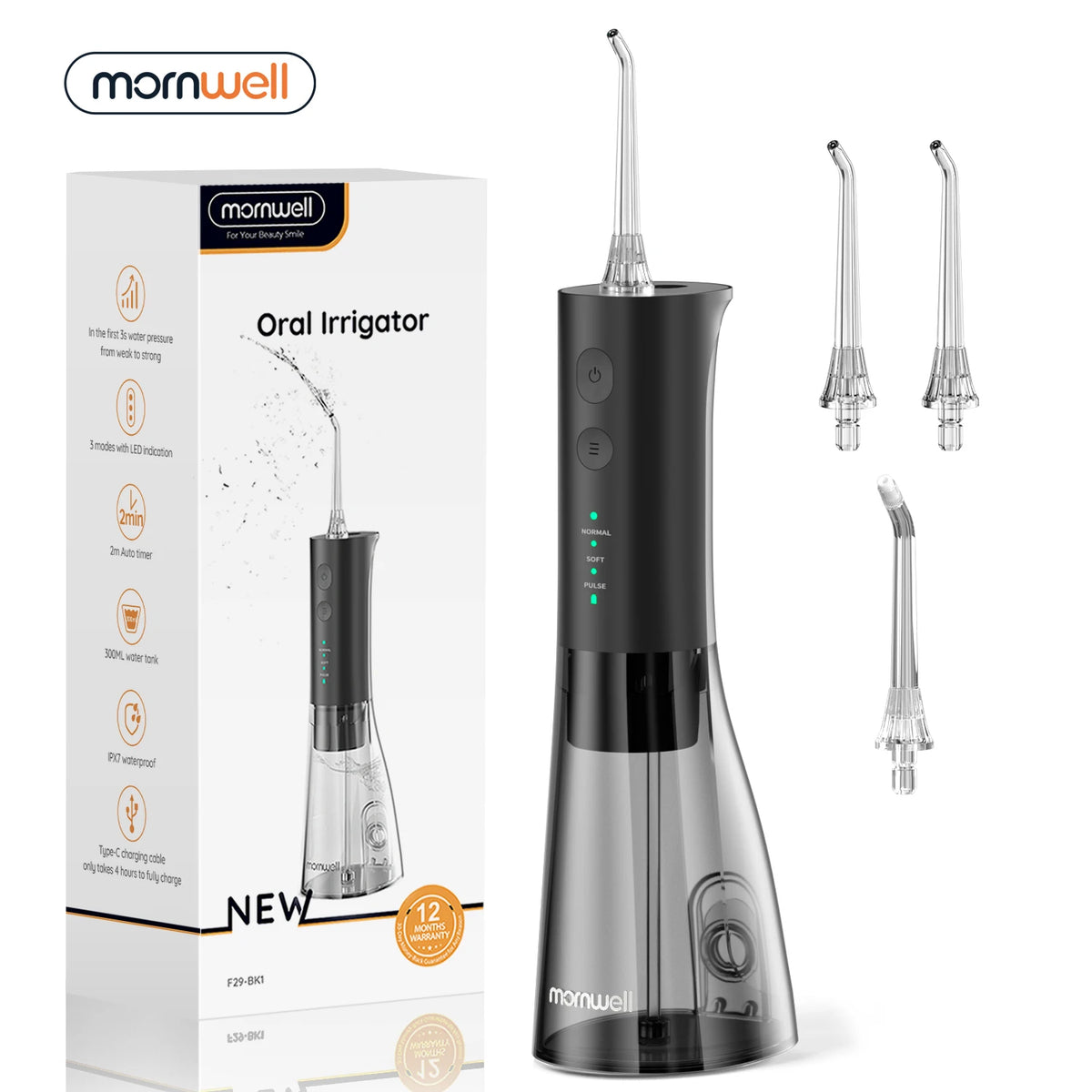 Portable Oral Water Flosser Rechargeable Dental Jet Pick for Teeth Cleaning at Home