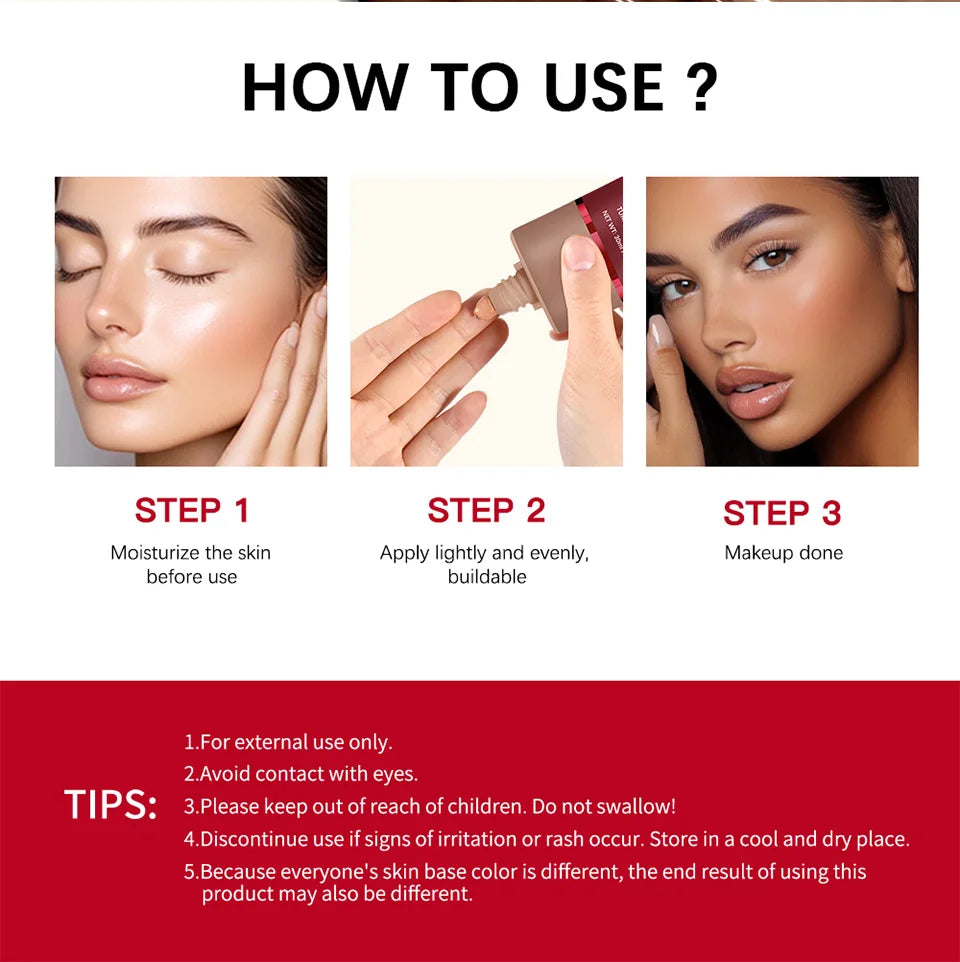 Blur Base Balm with Applicator Brush Pore Minimizing Foundation for Women Daily Makeup - 16