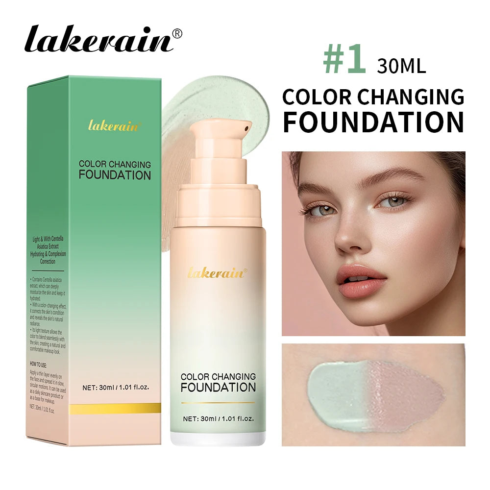 Color Changing Foundation Moisturizing Liquid Base for Women Daily Makeup