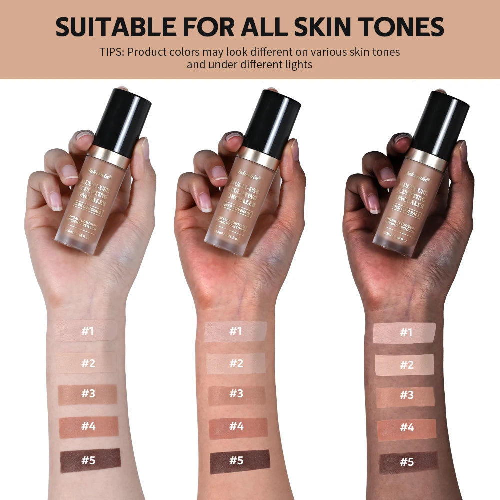 Multi Use Sculpting Concealer Waterproof Matte Coverage for Flawless Face Makeup Daily Routine