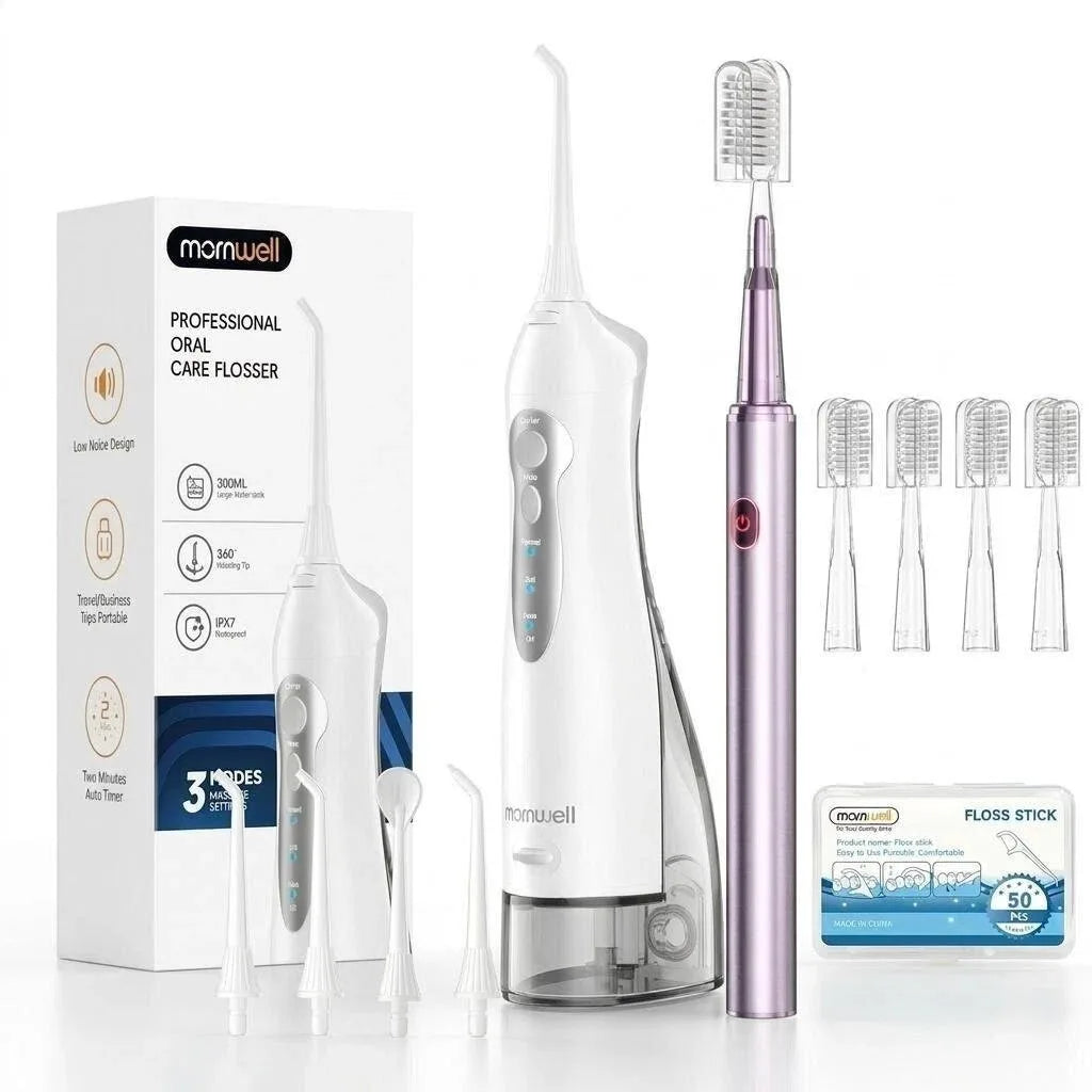 Portable Oral Irrigator and Electric Toothbrush Set Deep Cleaning for Home and Travel Use - 22