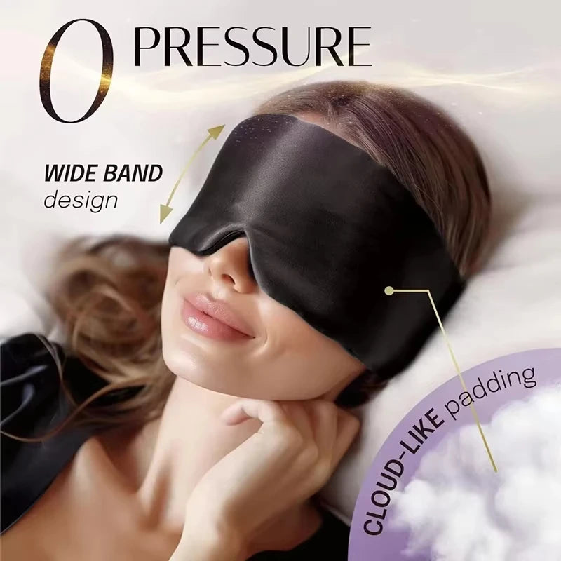 Silk Sleep Mask Blackout Eye Cover Adjustable Soft Sleeping Aid for Women Traveling and Naps