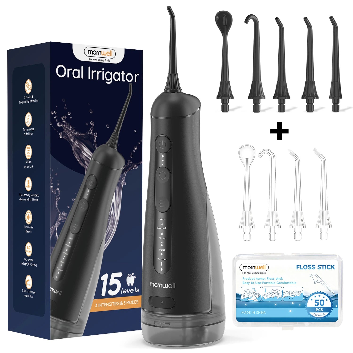 Electric Oral Irrigator Portable Water Flosser with 5 Cleaning Modes for Daily Dental Care - 21