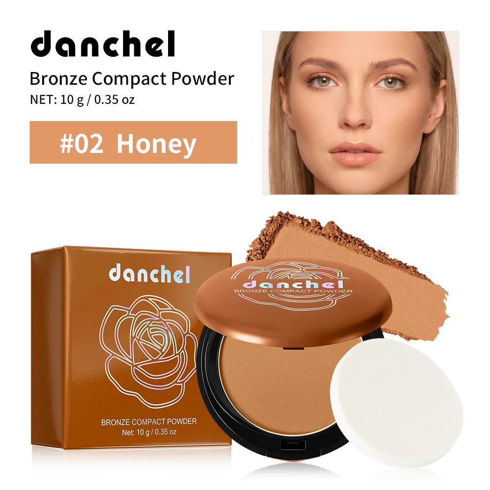 Bronze Compact Powder Oil Control Matte Finish for All Skin Types Daily Makeup Routine - 22