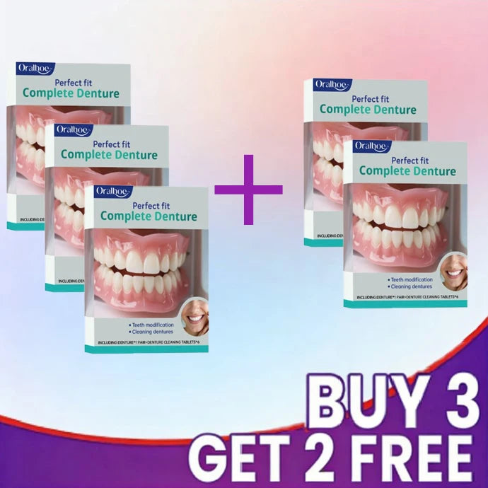 Full Mouth Silicone Dentures Realistic Fake Teeth for Better Smile Confidence at Home Daily