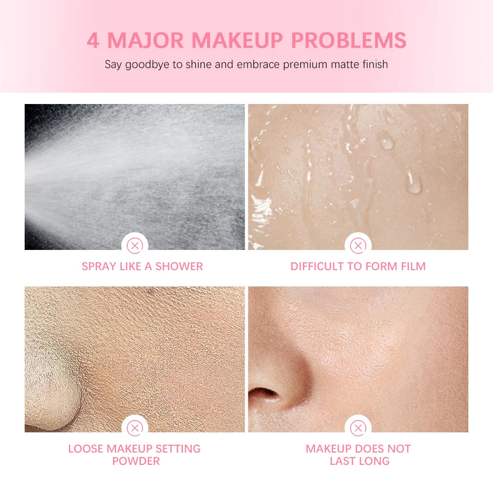 Mattifying Setting Spray Long Lasting Waterproof Oil Control for Daily Makeup and Special Events