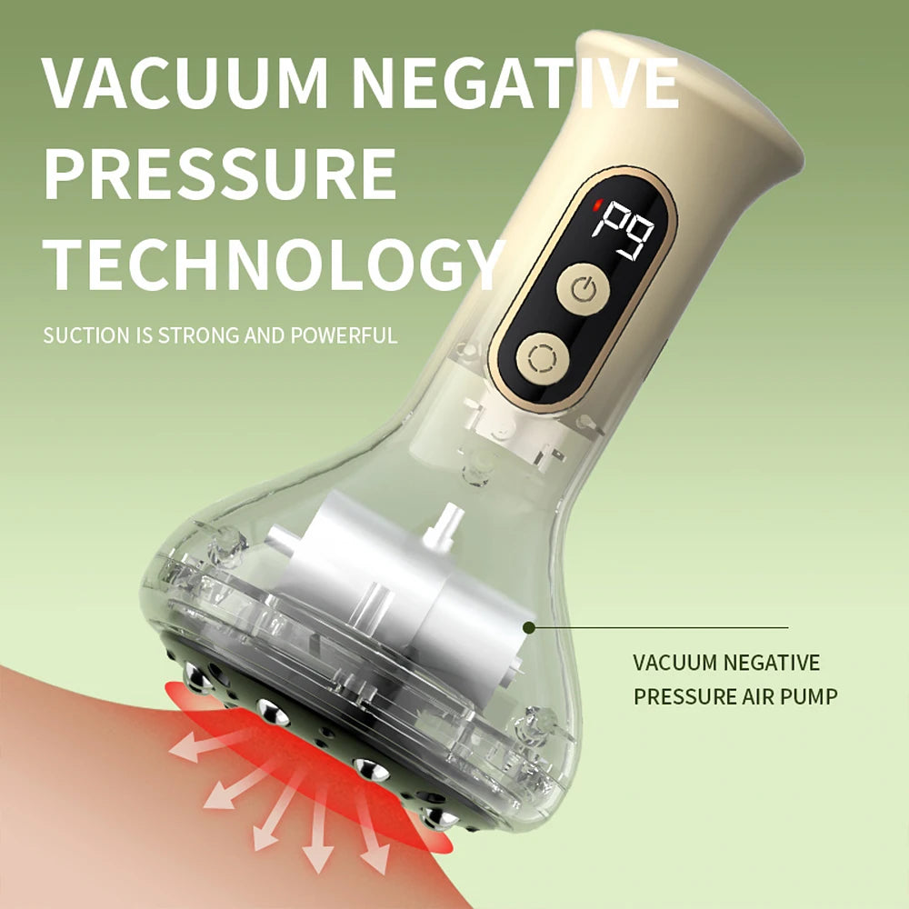 Electric Cupping Massager Scraping Tool Heated Meridian Device for Body Relaxation