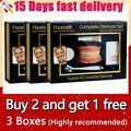 Silicone Full Denture Set Cosmetic Natural Look Comfortable Fit for Adults Daily Oral Care