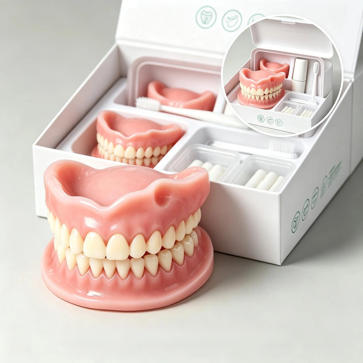 Silicone Full Dentures Natural Looking Comfortable Fit for Adults Daily Oral Care Routine
