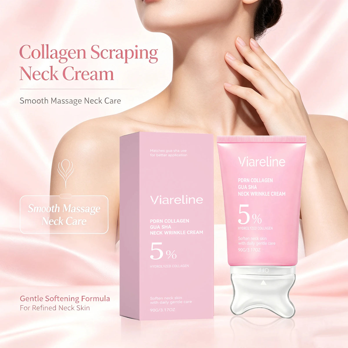 Collagen Neck Cream Firming Moisturizer for Dry Skin and Anti Aging Routine Daily Care