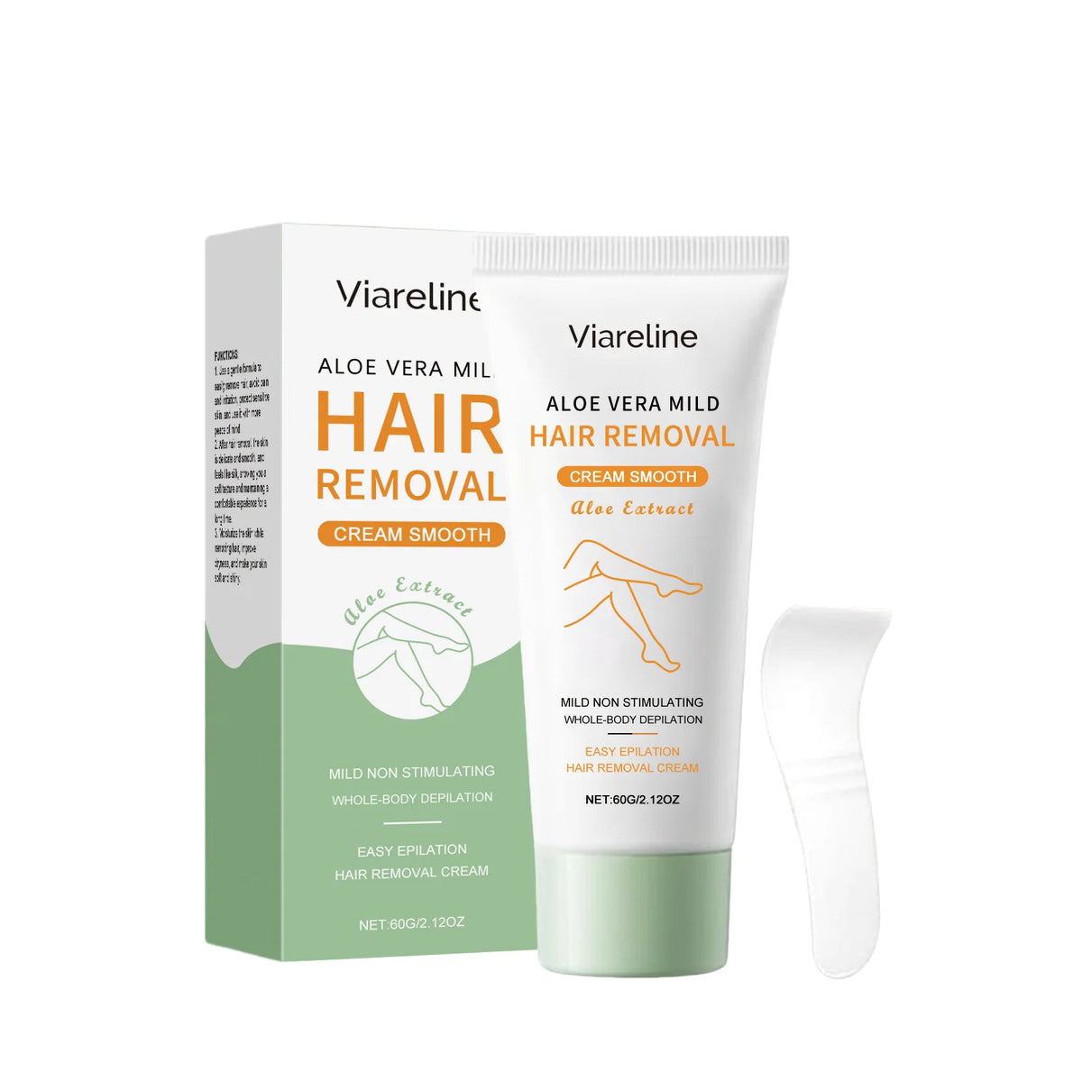 Aloe Vera Hair Removal Cream Painless Depilatory for Women Smooth Legs Arms and Underarms