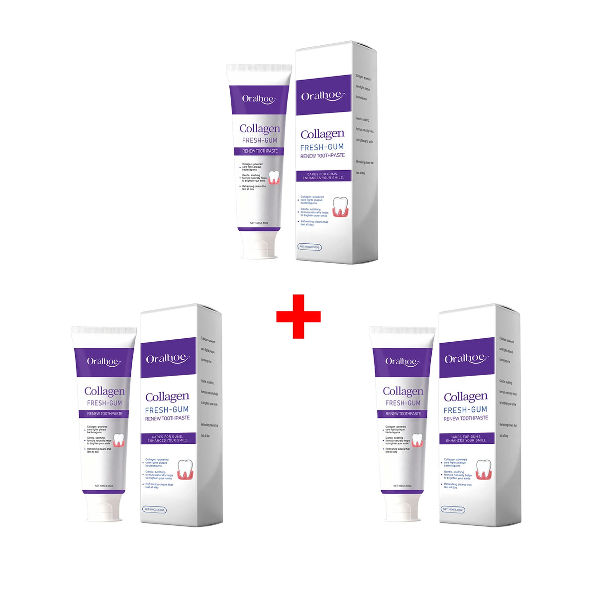 Collagen Toothpaste Whitening and Fresh Breath for Adults Daily Oral Care at Home Routine