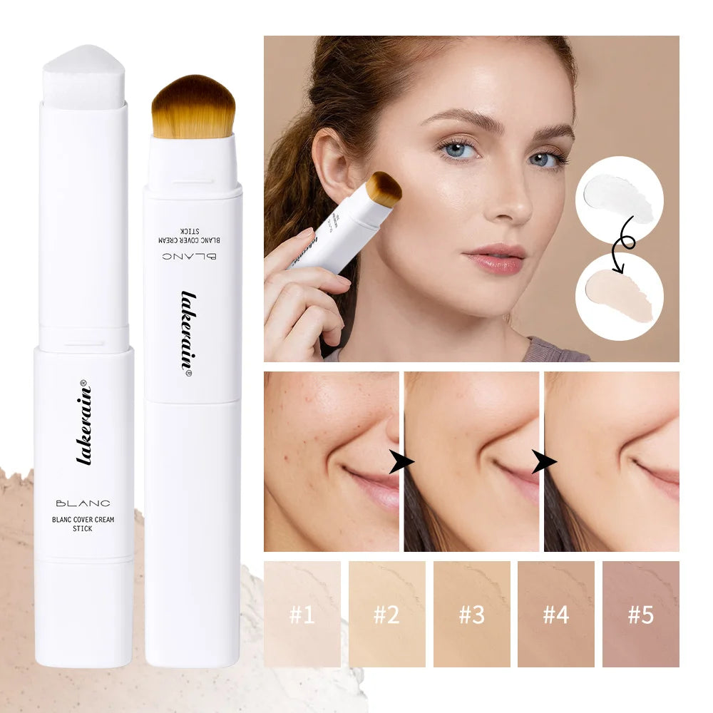Color Changing Foundation Stick Buildable Coverage Natural Look for Daily Makeup Routine
