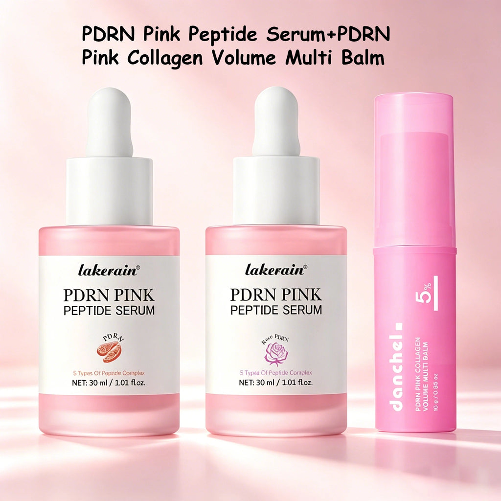 Salmon PDRN Pink Peptide Serum and Collagen Multi Balm for Radiant Skin and Face Hydration