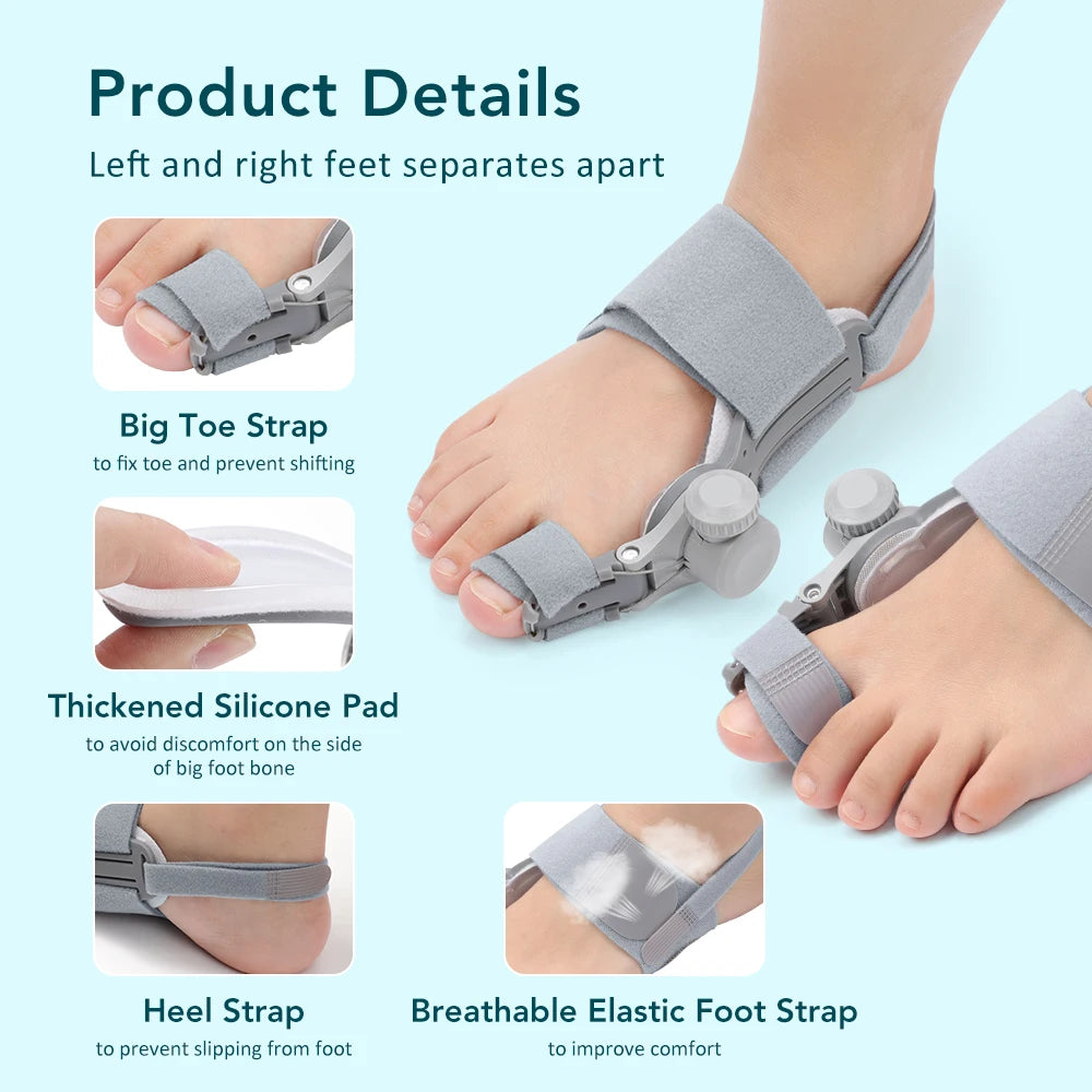 Big Toe Valgus Corrector Adjustable Bunion Splint for Painless Foot Relief at Home