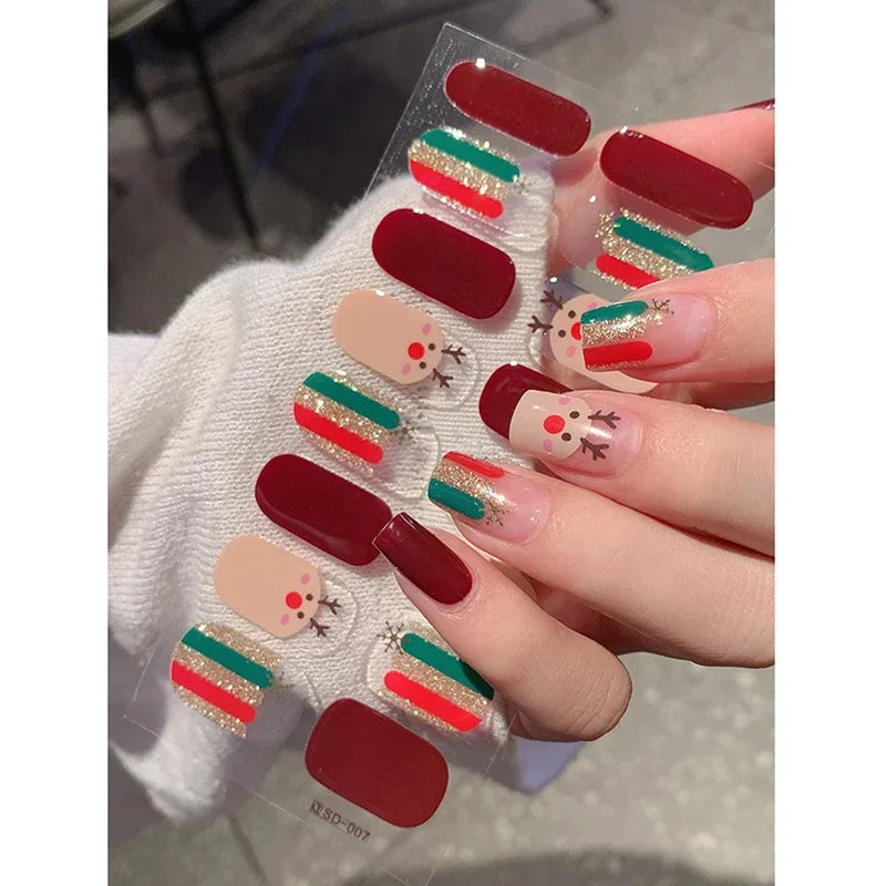 Christmas Nail Art Stickers Holiday Snowflake Decals for Women during Winter